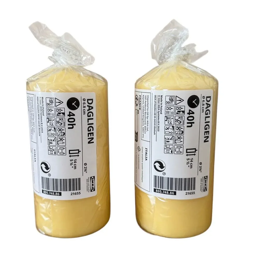 IKEA DAGLIGEN Unscented Yellow Candle 5 1/2